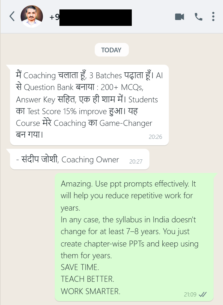 Teacher testimonial 4 — AI Teacher Blueprint