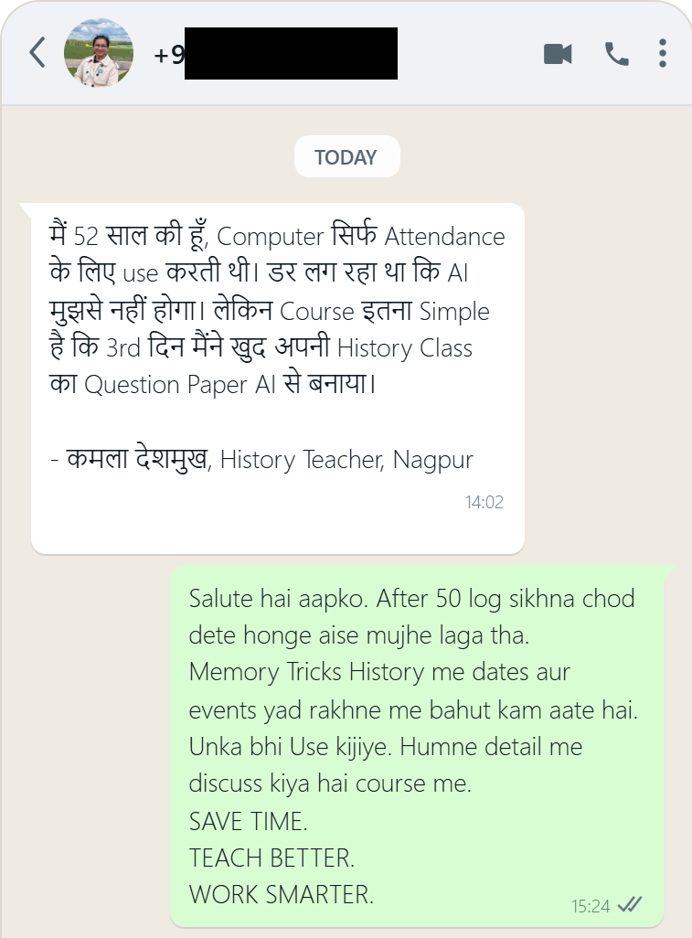 Teacher testimonial 5 — AI Teacher Blueprint